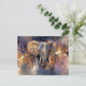 Abstrakte Aquarell Illustration eines Elefanten ポストカード (スタンド正面)