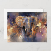 Abstrakte Aquarell Illustration eines Elefanten ポストカード (正面/裏面)