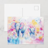 Abstrakte Aquarell Illustration eines Elefanten ポストカード (正面/裏面)