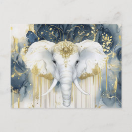 Abstrakte Aquarell Illustration eines Elefanten ポストカード