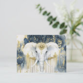 Abstrakte Aquarell Illustration eines Elefanten ポストカード (スタンド正面)