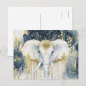 Abstrakte Aquarell Illustration eines Elefanten ポストカード (正面/裏面)
