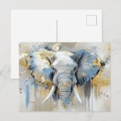Abstrakte Aquarell Illustration eines Elefanten ポストカード (正面/裏面)