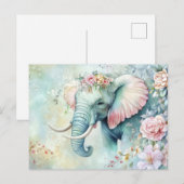 Abstrakte Aquarell Illustration eines Elefanten ポストカード (正面/裏面)