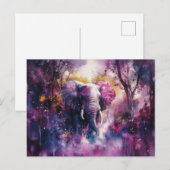 abstrakte Aquarell Illustration eines Elefanten ポストカード (正面/裏面)