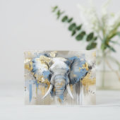 Abstrakte Aquarell Illustration eines Elefanten ポストカード (スタンド正面)