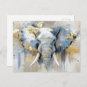 Abstrakte Aquarell Illustration eines Elefanten ポストカード (正面/裏面)