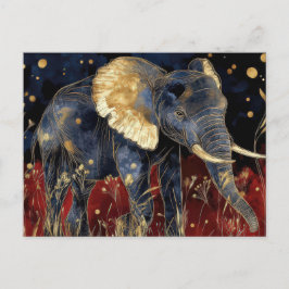 Abstrakte Aquarell Illustration eines Elefanten ポストカード