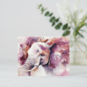 abstrakte Aquarell Illustration eines Elefanten ポストカード (スタンド正面)