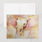 Abstrakte Aquarell Illustration eines Elefanten ポストカード (正面/裏面)