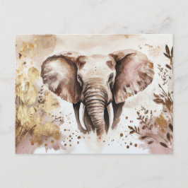 abstrakte Aquarell Illustration eines Elefanten ポストカード