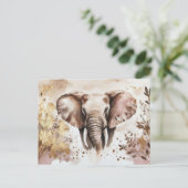 abstrakte Aquarell Illustration eines Elefanten ポストカード (スタンド正面)