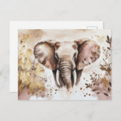 abstrakte Aquarell Illustration eines Elefanten ポストカード (正面/裏面)