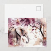 Abstrakte Aquarell Illustration eines Elefanten ポストカード (正面/裏面)