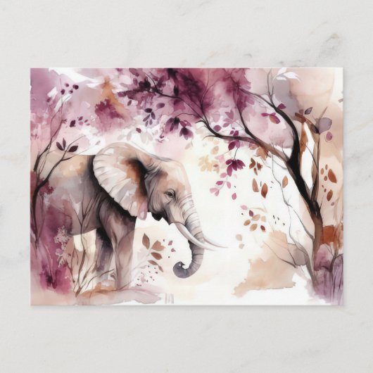 Abstrakte Aquarell Illustration eines Elefanten ポストカード (正面)