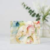 Abstrakte Aquarell Illustration eines Elefanten ポストカード (スタンド正面)