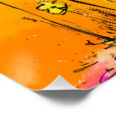 abstrakte. bunte Blumenwiese Pop-Art-Cartoon-Stil ポスター (コーナー)
