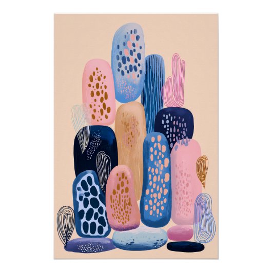 Abstrakte Formen – Moderne bunte Illustration ポスター (正面)