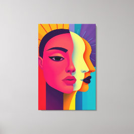 Abstrakte Frauen Gesichter キャンバスプリント