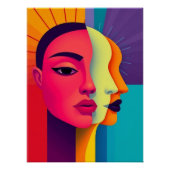 Abstrakte Frauen Gesichter ポスター (正面)