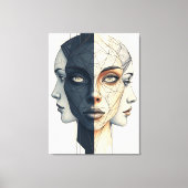 Abstrakte geometrische Gesichter キャンバスプリント (正面)