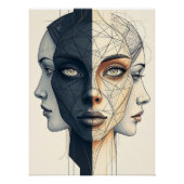 Abstrakte geometrische Gesichter ポスター (正面)