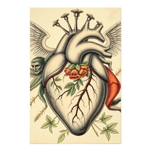 Abstrakte Herz Illustration フォトプリント (正面)