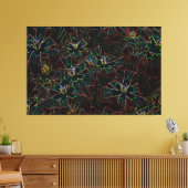 Abstrakte Kunst Leinwand, Leuchtende Neonblumen  キャンバスプリント (インサイチュ (リビング))