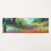 Abstrakte Waldlandschafts Grafik ヨガマット (正面(横))