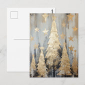 Abstrakter goldener Weihnachtsbaum ポストカード (正面/裏面)
