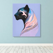 Abstrakter Panther Kopf in Pastellharmonie キャンバスプリント (インサイチュ (ウッドフロア))