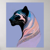 Abstrakter Panther Kopf in Pastellharmonie ポスター (正面)