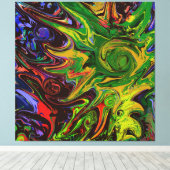 Abstraktes Bild mit dem Titel "Welten entstehen" キャンバスプリント (インサイチュ (ウッドフロア))