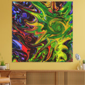 Abstraktes Bild mit dem Titel "Welten entstehen" キャンバスプリント (インサイチュ (リビング))