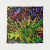 Abstraktes Bild mit dem Titel "Welten entstehen" タペストリー (正面(横))