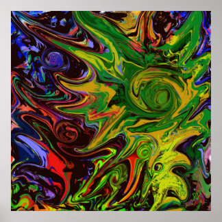 Abstraktes Bild mit dem Titel "Welten entstehen" ポスター