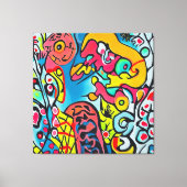 Abstraktes buntes Kunstwerk キャンバスプリント (正面)