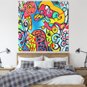 Abstraktes buntes Kunstwerk キャンバスプリント (インサイチュ (寝室))
