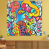 Abstraktes buntes Kunstwerk キャンバスプリント (インサイチュ (リビング))