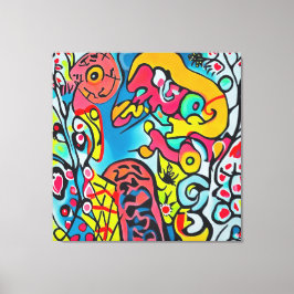 Abstraktes buntes Kunstwerk キャンバスプリント