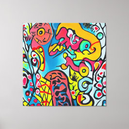 Abstraktes buntes Kunstwerk キャンバスプリント