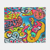 Abstraktes Design フリースブランケット (正面(横))