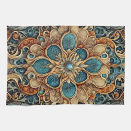 abstraktes florales Muster 7 キッチンタオル