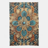 abstraktes florales Muster 7 キッチンタオル (縦)