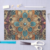 abstraktes florales Muster 7 薄葉紙 (クラフト)