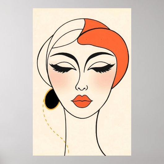 Abstraktes minimalistisches Porträt ポスター (正面)