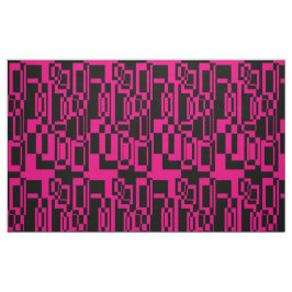 Abstraktes Pink/Schwarz Muster  Formen ファブリック