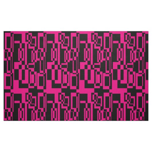 Abstraktes Pink/Schwarz Muster  Formen ファブリック (ファットクウォーター)