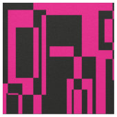 Abstraktes Pink/Schwarz Muster  Formen ファブリック (クローズアップ)