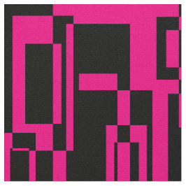 Abstraktes Pink/Schwarz Muster  Formen ファブリック
